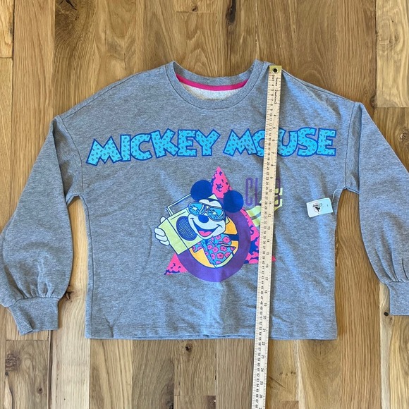 NWT Disney parks Mickey Mouse‎ Club Retro Cropped Sweatshirt SZ M - Picture 2 of 5